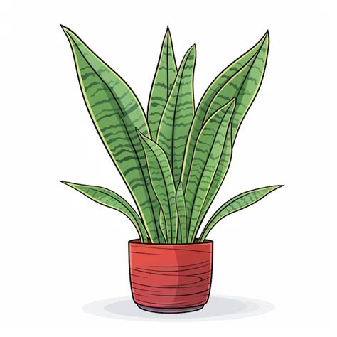 Premium Photo A Cartoon Of A Potted Plant With Green Leaves On A