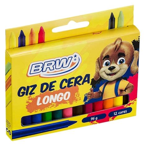 Giz De Cera Longo BRW 12 Cores Shopee Brasil