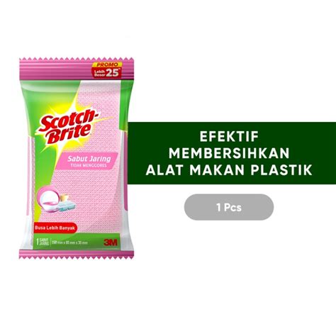 Scotch Brite M Sabut Jaring Cuci Alat Makan Bahan Plastik Lazada