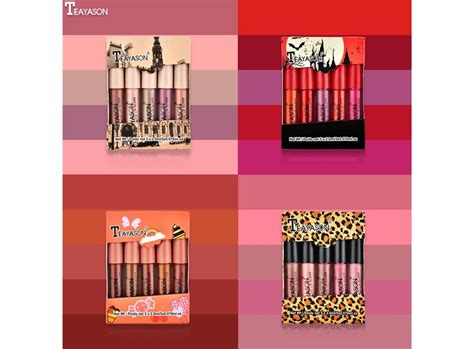 Pieces Matte Lipstick Set Lip Glaze Lip Gloss Liquid Lipstick Non Stick Cup Nude Gift Makeup