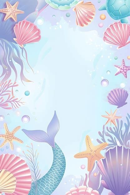 A painting of a mermaid with starfish and corals | Premium AI-generated ...