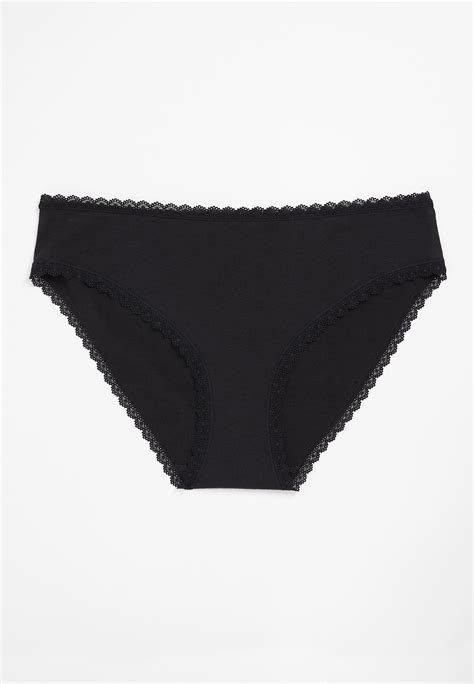 Simply Comfy Lace Trim Cotton Bikini Panty Maurices