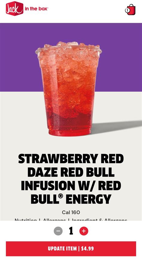 Strawberry Red Daze Red Bull Infusion From Jack In The Box R Energydrinks