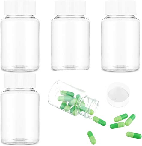 Wllhyf Ml Empty Clear Plastic Pill Bottles Pcs Clear Pill Bottle