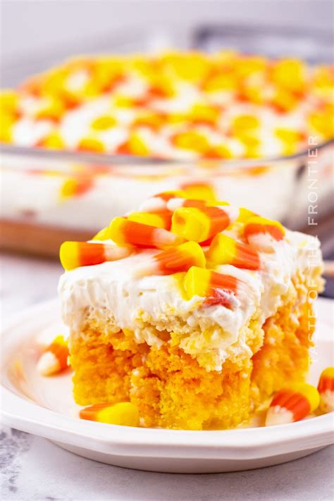 Candy Corn Poke Cake Recipe Yummi Haus