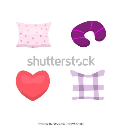 Set Cool Pillows Vector Illusration Cartoon Stock Vector Royalty Free