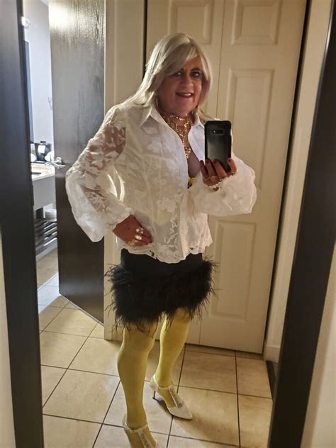 Black Skirt White Blouse And Yellow Lingerie And Stocki Flickr