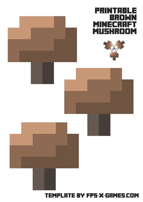 Printable Brown Mushroom FPSXGames Painting Minecraft Minecraft