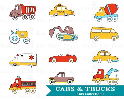 Cars & Trucks Clip art Clipart Kids Clip art Boy's | Etsy