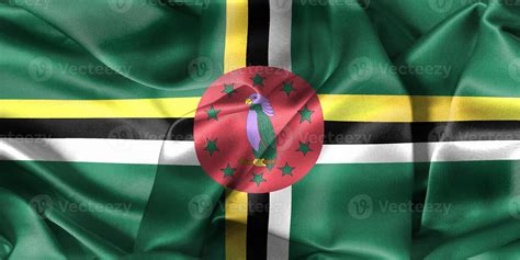 Dominica flag - realistic waving fabric flag 12890532 Stock Photo at ...