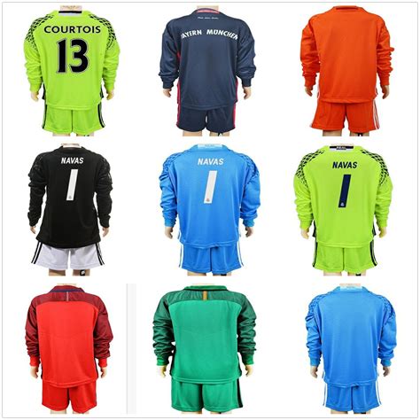 2017 2016 17 Kids Long Sleeve Neuer Goalkeeper Jersey Kit Youth Soccer