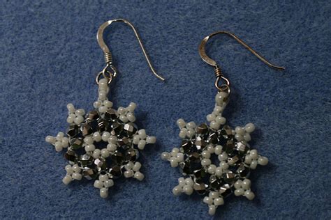 Bead Woven Snowflake Earring Tutorial Snowflake Jewelry Jewelry