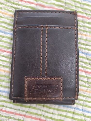 Minimalist Front Pocket Brown Wallet Dickies Men S Rfid Magnetic Close