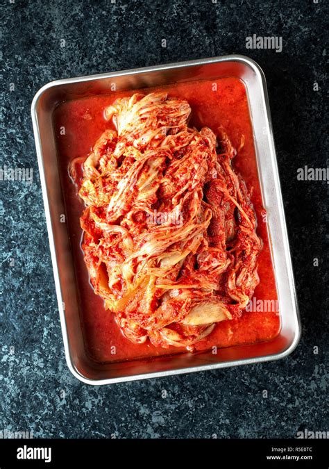 rustic korean fermented cabbage kimchi Stock Photo - Alamy