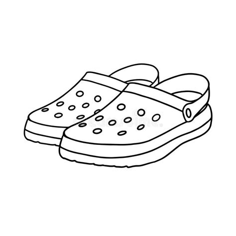 Crocs Isolados Sobre Fundo Branco. Chinelos De Praia. Ilustração ...