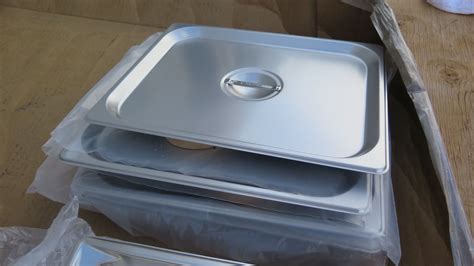 Approx 5 2" Full Size Hotel Pans, Qty Approx 4 1/2 Size Hotel Pan Covers, Qty Aprrox 5 Plastic Hotel