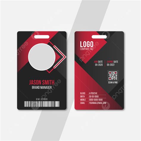 Office Id Card In Black Red Theme Template Download On Pngtree