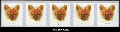 Us Stamp Red Fox Pnc Sc Coil K K United