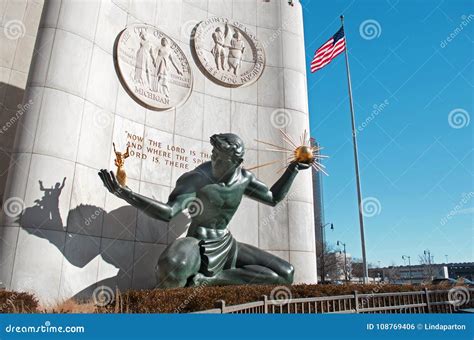 Spirit of Detroit Statue in Downtown Detroit Editorial Photo - Image of ...