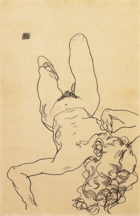 Kneeling Female Nude By Egon Schiele Buy Fine Art Print