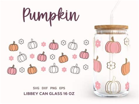 Pumpkin Svg Libbey Can Glass 16oz Wrap Graphic By Lemon Chili · Creative Fabrica