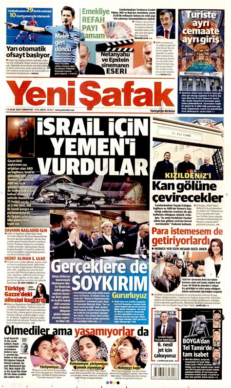 Yeni Şafak Gazetesi Yeni Şafak Manşet Oku Haberler 13 Ocak 2024