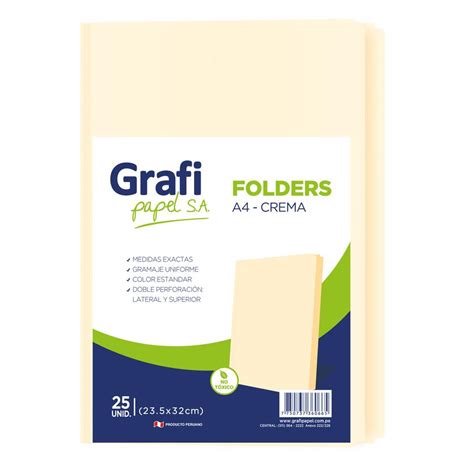 File Manila Grafipapel A4 Paquete X 25 Und Pe