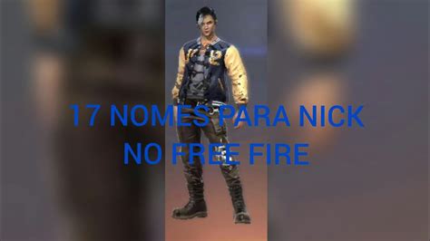 Nomes Para Nick De Free Fire - 17 NOMES PARA NICK DO FREE FIRE - YouTube