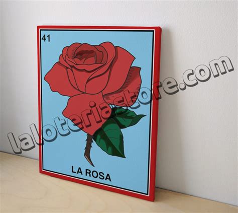 Canvas 8x10 La Rosa Loteria Card Stretched And Ready To Etsy