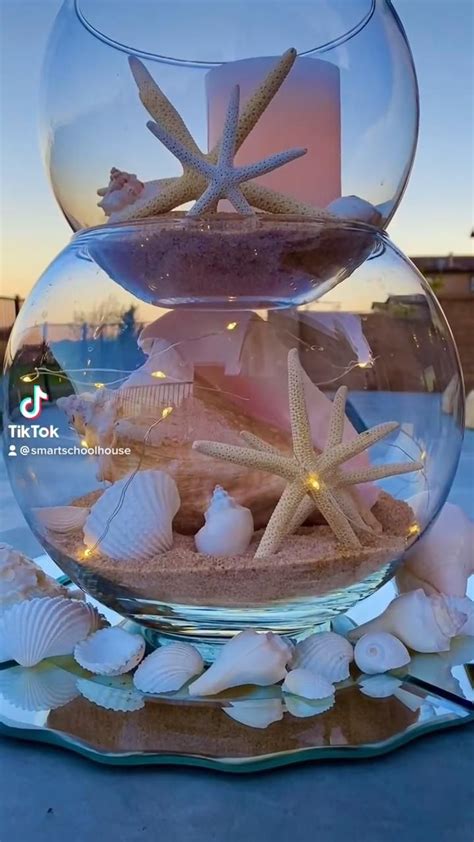 How To Make A Coastal Centerpiece With Seashells And Starfish Beach