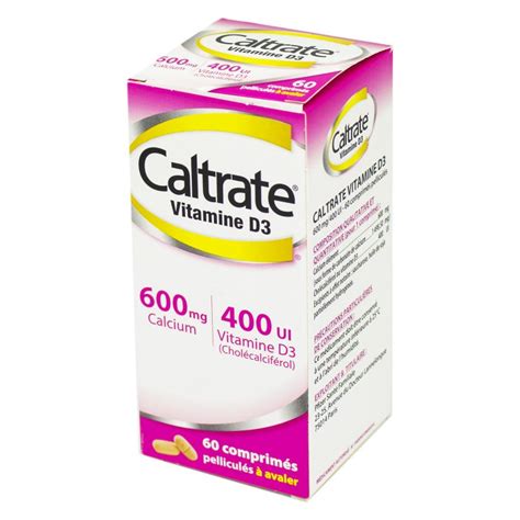 Caltrate Vitamine D3 600 Mg400 Ui 60 Comprimés