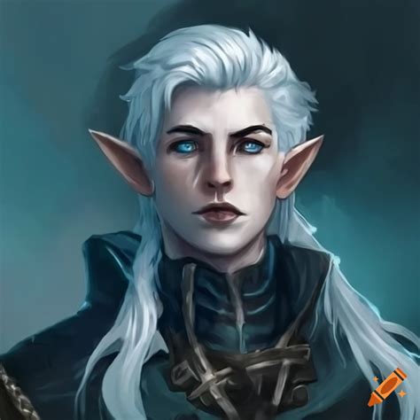 Dungeons & dragons young male eladrin with winter theme on Craiyon
