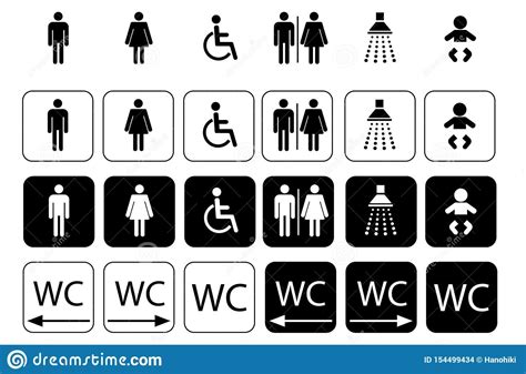 Wc Symbols For Toilet Sign Toilet Icon Set Stock Vector Illustration