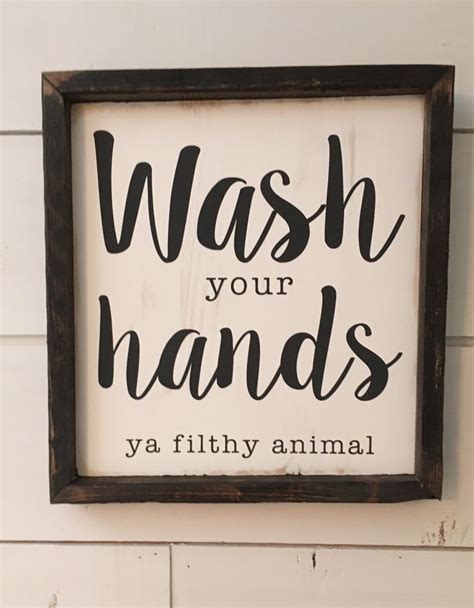 Rustic Bathroom Sign: Wash Your Hands