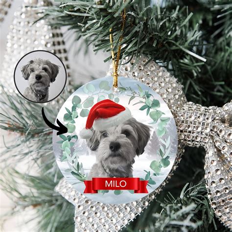 Personalized Pet Christmas Ornaments From Photo Custom Dog Etsy