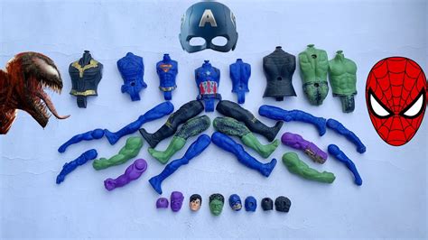 Merakit Mainan Captain America Hulk Smash Spider Man Iron Man Super Man