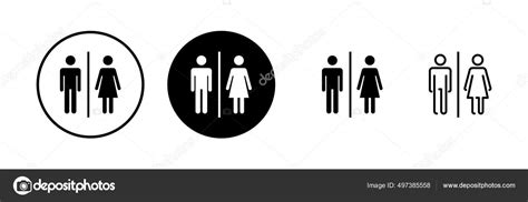 Toilet Icons Set Toilet Sign Man Woman Restroom Sign Vector Stock