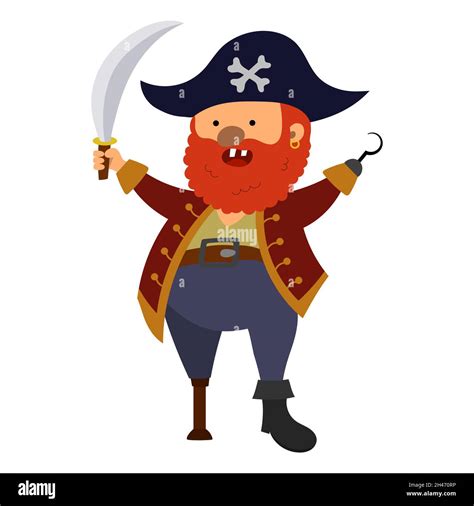 cartoon pirate, vector isolated on white background Stock Vector Image ...