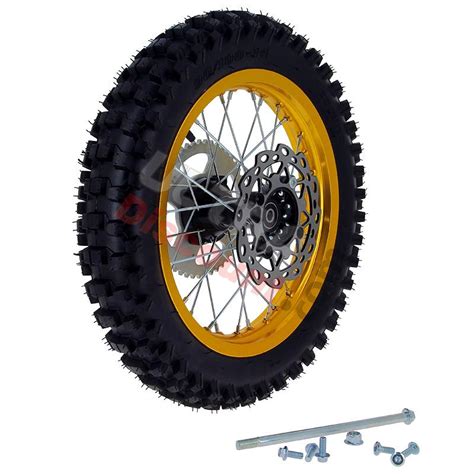 Roue Arrière Complète 14 Or pour Dirt Bike AGB30 Piece Dirt Bike