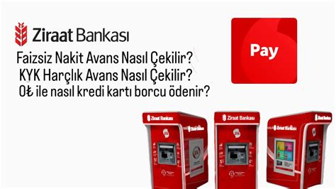 ZİRAAT BANKASI FAİZSİZ NAKİT AVANS HARÇLIK AVANS ÇEKME 0 TL İLE