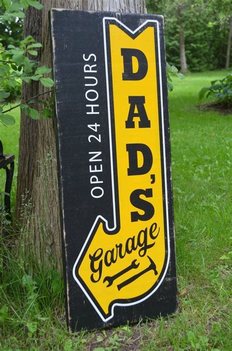 Garage Sign Dads S Garage Rustic Wooden Sign Mancave Custom Sign For