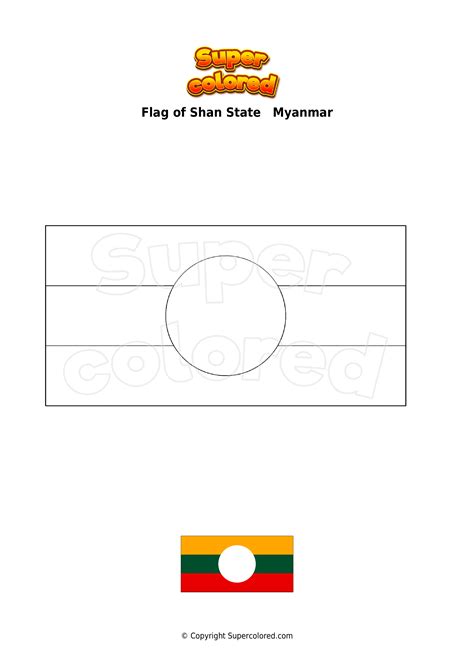 Coloring page Flag of Shan State Myanmar - Supercolored.com