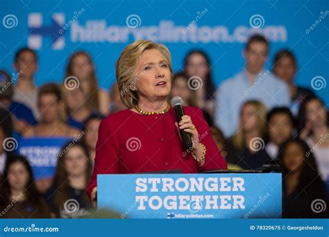 Secretary Hillary Clinton At Rally In PA Editorial Image Image Of