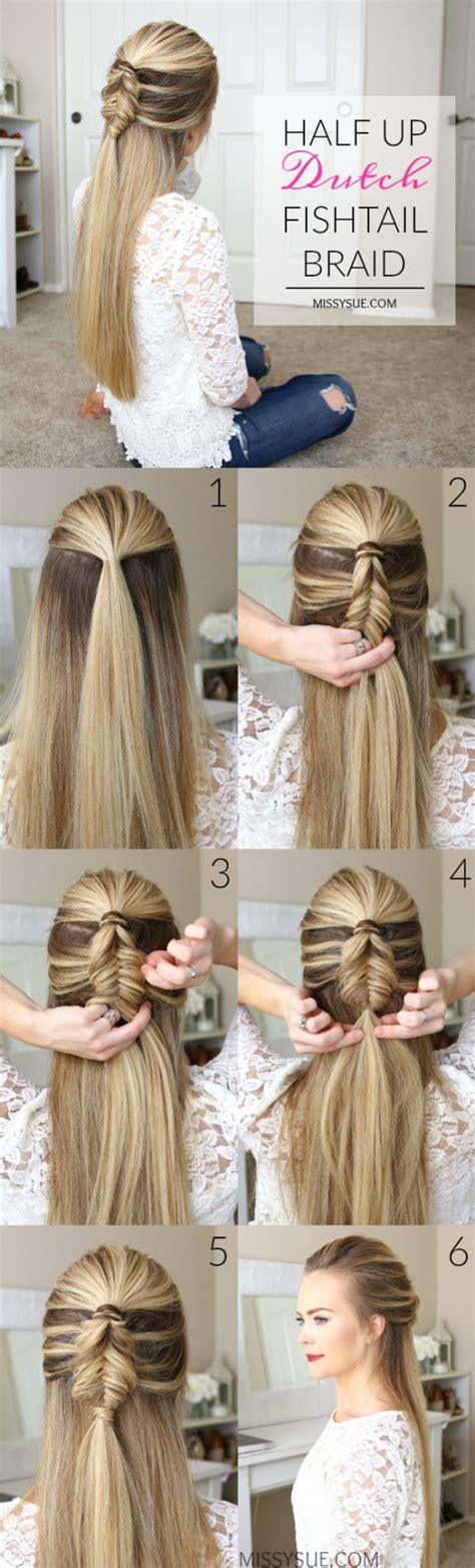 Half Up Mini Dutch Fishtail Braid | MISSY SUE | Fish tail braid ...