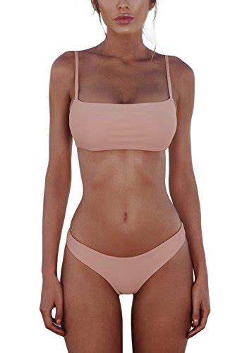 Cassiecy Damen Bikini Set Push Up Gepolstert Bustier Zweiteilig Sommer