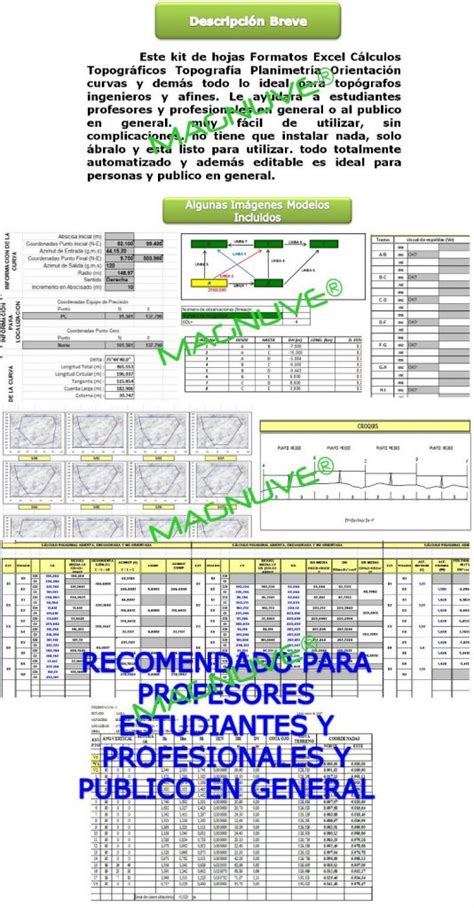 Formatos Cálculos Topográficos Topografía Planimetría