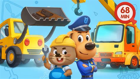 ویدیو Construction Engineer and Policeman Safety Tips Kids Cartoons