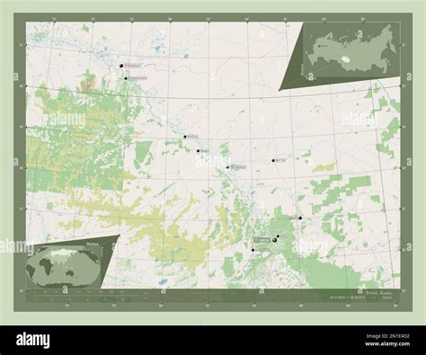 Tomsk Region Of Russia Open Street Map Locations And Names Of Major