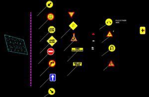 Traffic Diversion Detour Sign Board Dwg Drawing