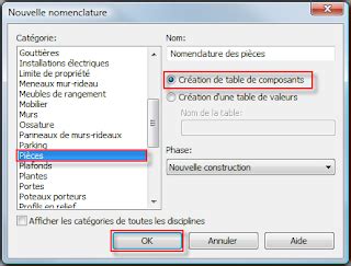 3DHO Revit Nomenclatures Les Tables De Valeurs